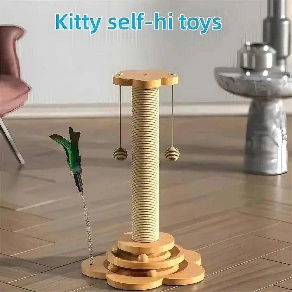 Pet Cat Toy Cat Scratcher Cat Turntable Funny Cat Stick Balls Durable Sisal Scratching Board Cat Supplies Cat Grab Column