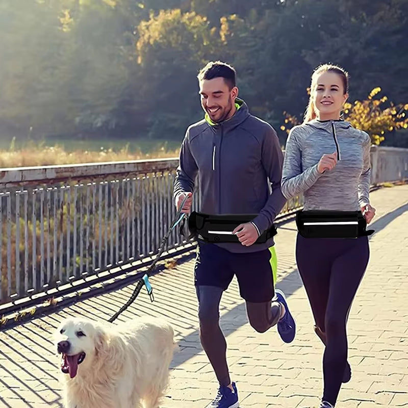 Hands Free Dog Leash for Running Walking Reflective Leash with Waist Bag Retractable Elastic Belt Dog Traction Rope Pet Products