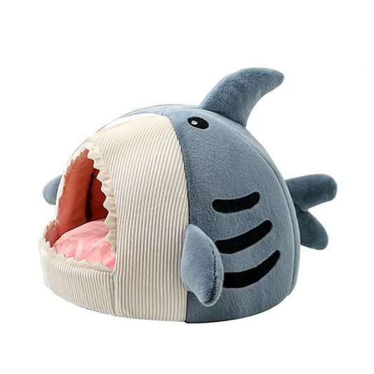 Good Cat Nest Sleeping Bed Pet Bed Cartoon Shark Shape Cozy Washable Dog Mini House Warm