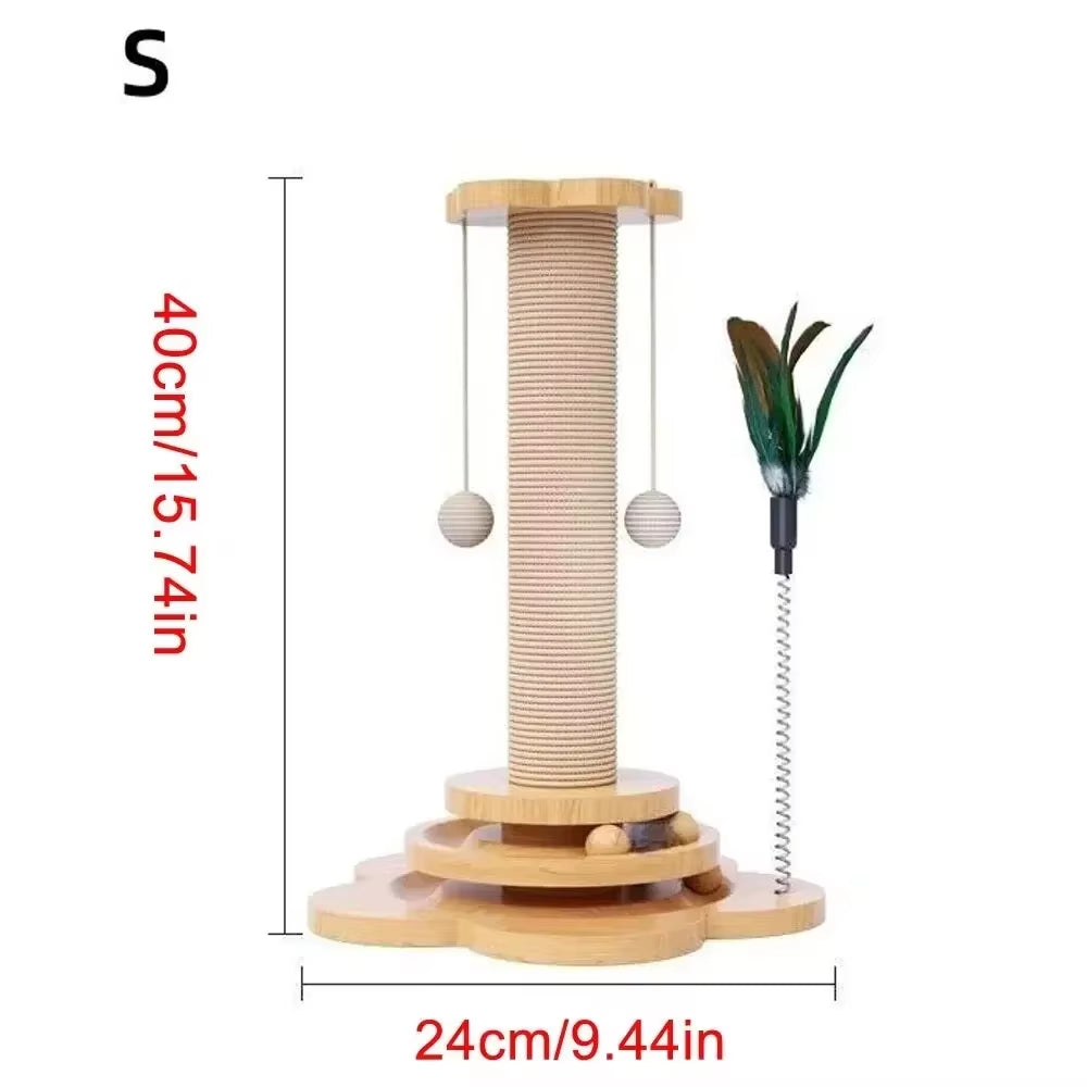 Pet Cat Toy Cat Scratcher Cat Turntable Funny Cat Stick Balls Durable Sisal Scratching Board Cat Supplies Cat Grab Column