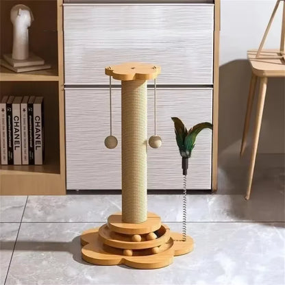 Pet Cat Toy Cat Scratcher Cat Turntable Funny Cat Stick Balls Durable Sisal Scratching Board Cat Supplies Cat Grab Column