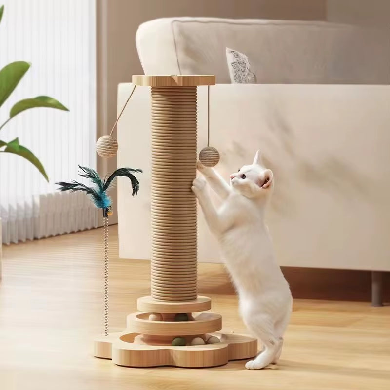 Pet Cat Toy Cat Scratcher Cat Turntable Funny Cat Stick Balls Durable Sisal Scratching Board Cat Supplies Cat Grab Column