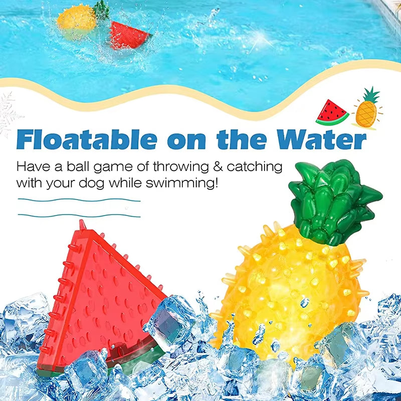 Pet Cooling Chew Toy Reusable Dog Cat Toy Teething Summer Cooling Watermelon Pineapple Lemon Durable Ice Frozen Fruit Shape Toys