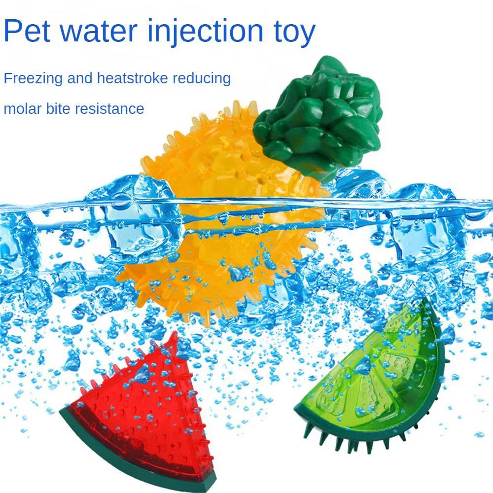 Pet Cooling Chew Toy Reusable Dog Cat Toy Teething Summer Cooling Watermelon Pineapple Lemon Durable Ice Frozen Fruit Shape Toys