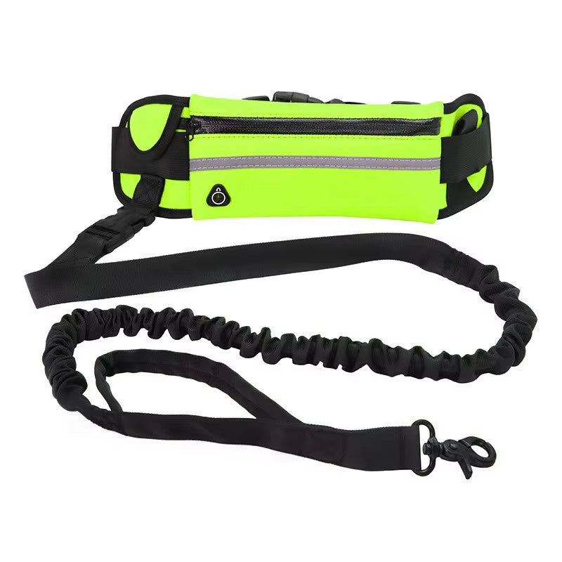 Hands Free Dog Leash for Running Walking Reflective Leash with Waist Bag Retractable Elastic Belt Dog Traction Rope Pet Products